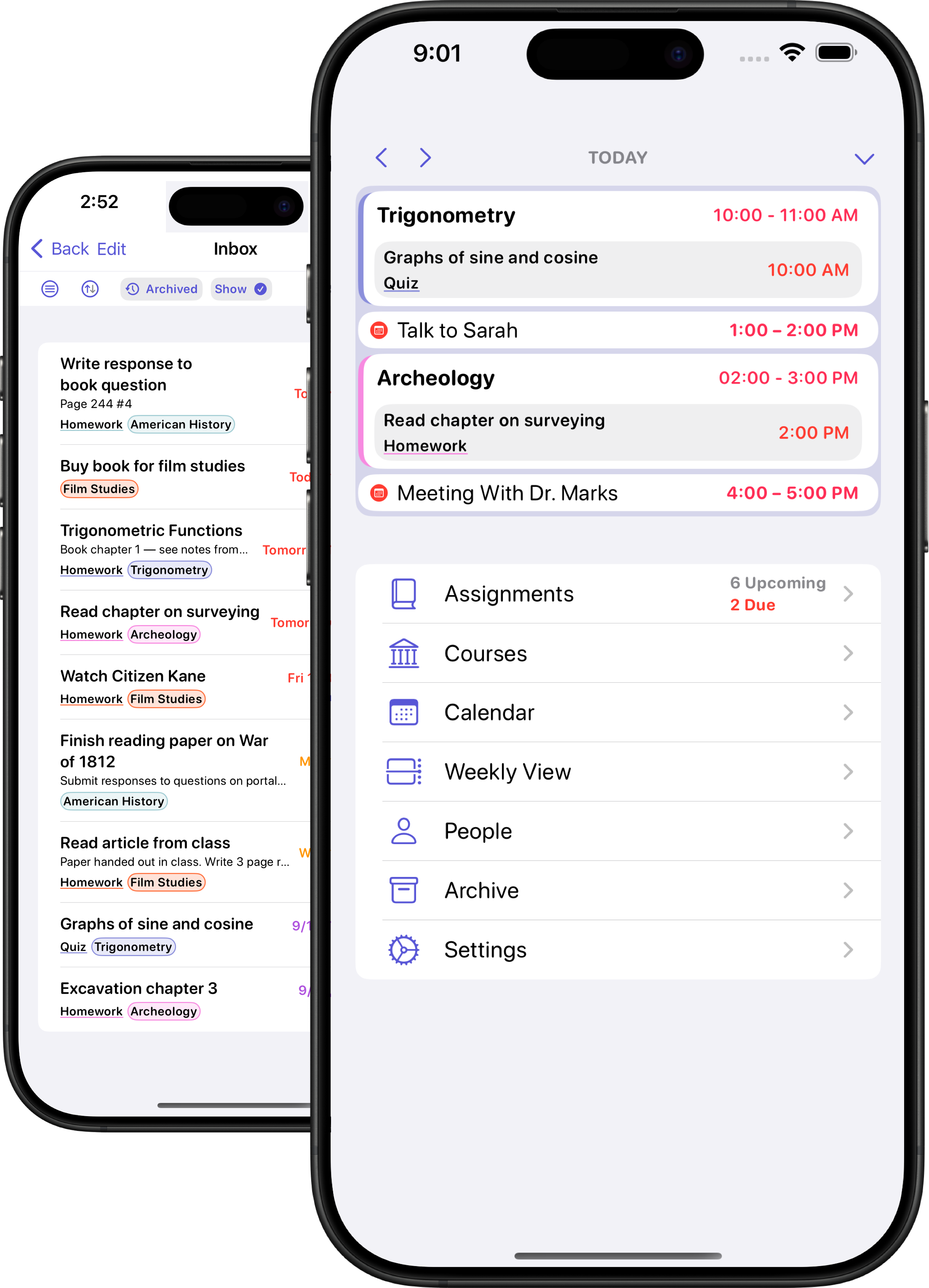 Assignments app screenshot